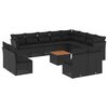 vidaXL 13-dijelni set vrtnih sofa s jastucima poliratan crni