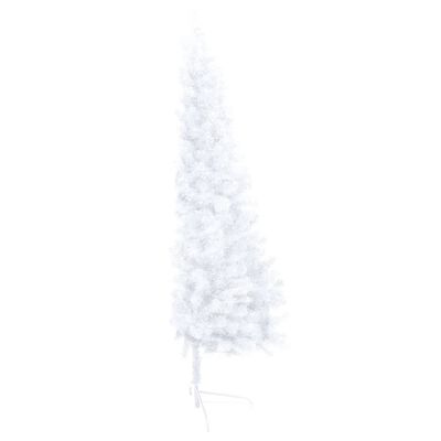 vidaXL Umjetna osvijetljena polovica božićnog drvca bijela 210 cm