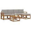 vidaXL Set vanjskih sofa s jastukom 6 pcs Prirodna i svijetlo siva