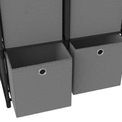 vidaXL Police za izlaganje sa 6 kutija crne 103x30x72,5 cm od tkanine