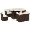 vidaXL 9-dijelni set vrtnih sofa s jastucima poliratan smeđi