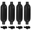 vidaXL Bokobrani za brod 4 kom crni &Oslash; 14 x 50 cm PVC