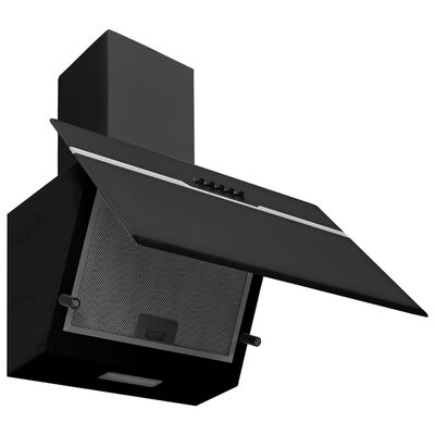 vidaXL Zidna napa 60 cm od nehrđajućeg čelika i kaljenog stakla crna
