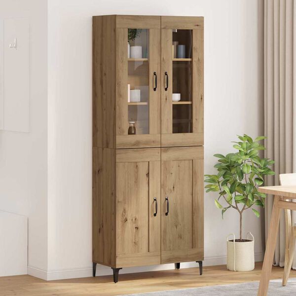 vidaXL Highboard Umjetnički hrast 69,5 x 34 x 180 cm Konstruirano drvo