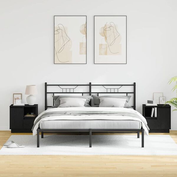 vidaXL Noćni ormar s ladicama 2 pcs Crni hrast 50 x 34,5 x 50 cm.