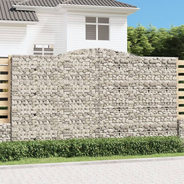 vidaXL Lučne gabionske košare 4 kom 400x50x220/240cm pocinčano željezo