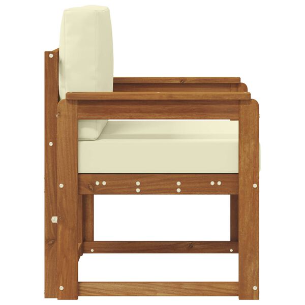 vidaXL Vanjski kauč Čvrsto drvo akacije i poliester Prirodna