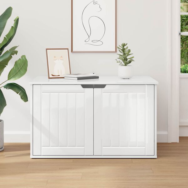 vidaXL Mačja Kuća Sjajno bijelo 85 x 55 x 50,5 cm Konstruirano drvo