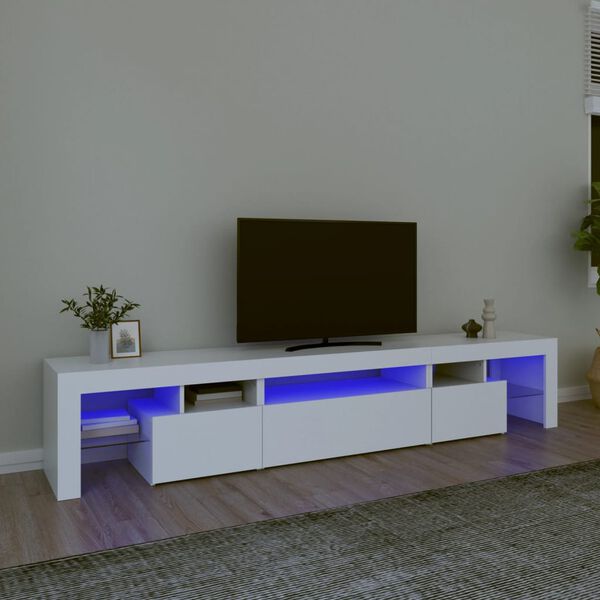 vidaXL TV ormarić s LED svjetlima bijeli 215x36,5x40 cm