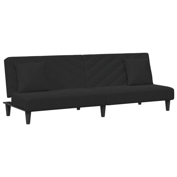 vidaXL 2-dijelni set sofa s jastucima crni baršunasti