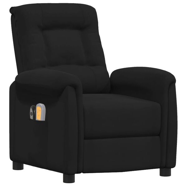 vidaXL Električna masažna fotelja od mikrovlakana crna