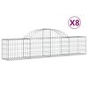 vidaXL Lučne gabionske ko&scaron;are 8 kom 200x30x40/60 cm pocinčano željezo