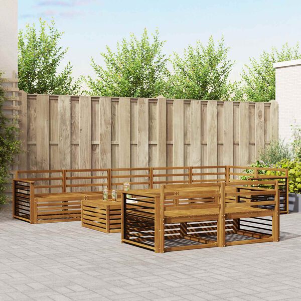 vidaXL Set vanjskih sofa 9 pcs Prirodna