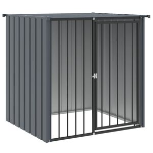 vidaXL Kućica za pse s krovom crna 110 x 103 x 109 cm pocinčani čelik