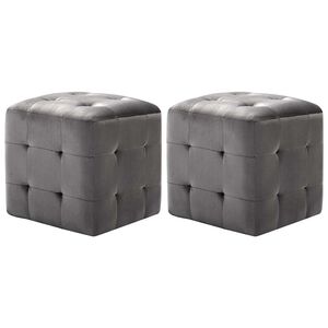 vidaXL Noćni ormarići 2 kom sivi 30 x 30 x 30 cm od bar&scaron;unaste tkanine