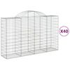 vidaXL Lučne gabionske ko&scaron;are 40kom 200x50x120/140cm pocinčano željezo