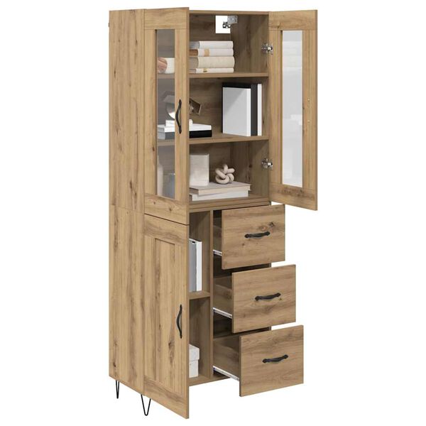 vidaXL Highboard Umjetnički hrast 69,5 x 34 x 90 cm Konstruirano drvo