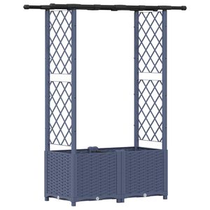 vidaXL Povi&scaron;eni krevet s mrežom i krovom Siva 124,5 x 40 x 136 cm PP