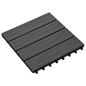 vidaXL Pločice za decking 11 pcs Crna 30 x 30 cm Drvoplastična smjesa
