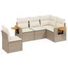 vidaXL 5-dijelni vrtni set sofa s jastucima bež od poliratana
