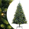 vidaXL Umjetno savitljivo božićno drvce s 300 LED dioda Zelena 240 cm