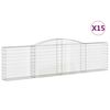 vidaXL Lučne gabionske ko&scaron;are 15kom 400x30x100/120cm pocinčano željezo