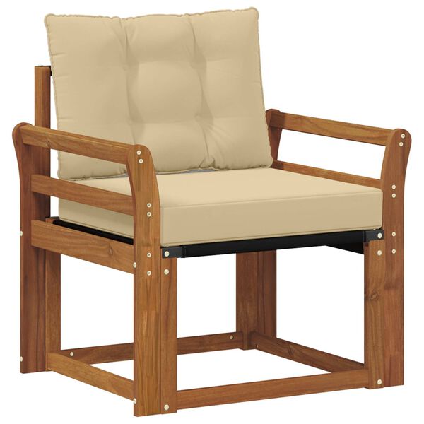 vidaXL Vanjski kauč Čvrsto drvo akacije i Textilene Prirodna