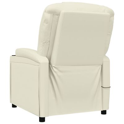 vidaXL Masažna fotelja od umjetne kože krem bijela
