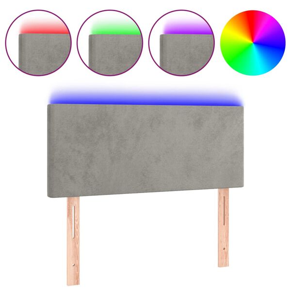 vidaXL LED uzglavlje svjetlosivo 100x5x78/88 cm bar&scaron;unasto