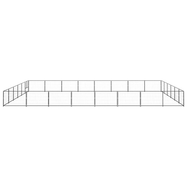 vidaXL Kavez za pse crni 48 m² čelični