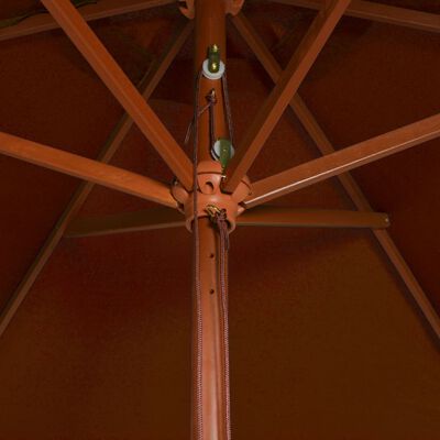 vidaXL Vrtni suncobran s drvenom šipkom terakota 200 x 300 cm