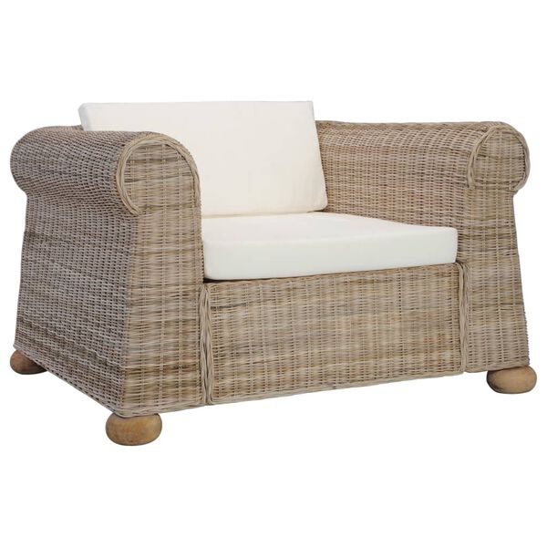 vidaXL 2-dijelni set sofa od prirodnog ratana s jastucima