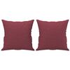 vidaXL Dvosjed s ukrasnim jastucima boja vina 140 cm od tkanine