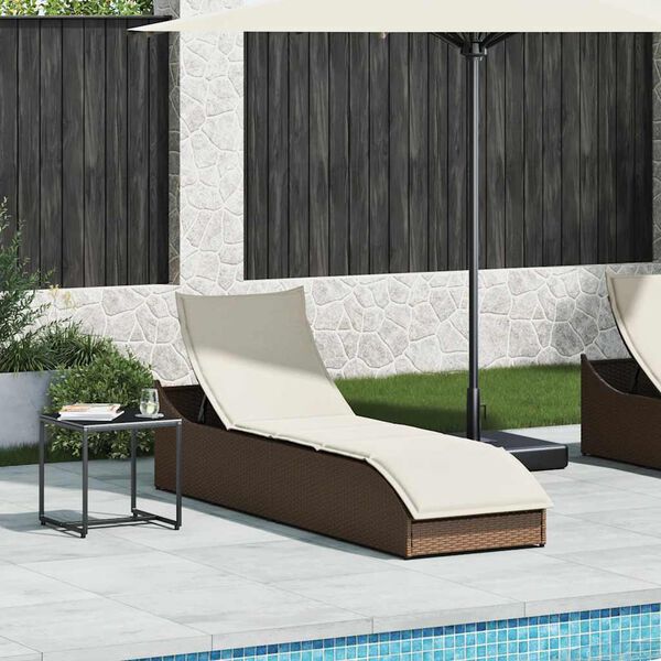 vidaXL Sklopiva ležaljka za sunčanje s jastukom i prostorom odlaganje