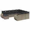 vidaXL 11-dijelni set vrtnih sofa od poliratana s jastucima sivi