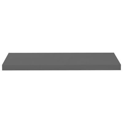 vidaXL Plutajuća zidna polica visoki sjaj siva 80 x 23,5 x 3,8 cm MDF