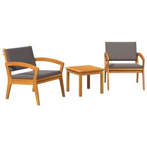 vidaXL Bistro set 3 kom. Smeđa Poliester