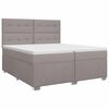 vidaXL Boxspring krevet s madracem Sivosmeđa 200 x 200 cm Tkanina