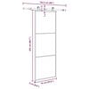 vidaXL Klizna vrata s priborom 76 x 205 cm od ESG stakla i aluminija