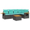 vidaXL 6-dijelni set vrtnih sofa od poliratana s jastucima crni