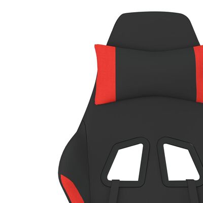 vidaXL Masažna igraća stolica od tkanine s osloncem crno-crvena