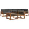 vidaXL Set vanjskih sofa s jastukom 7 pcs Prirodna i antracit