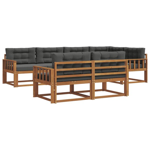 vidaXL Set vanjskih sofa s jastukom 7 pcs Prirodna i antracit