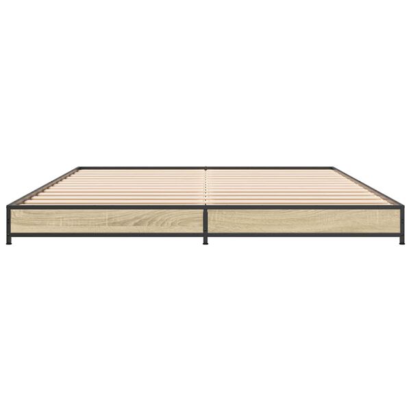 vidaXL Okvir kreveta boja hrasta 120x200 cm konstruirano drvo i metal