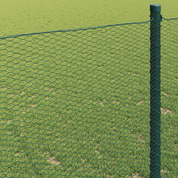 vidaXL Heksagonalna ograda Zelena 1 x 10 m PVC