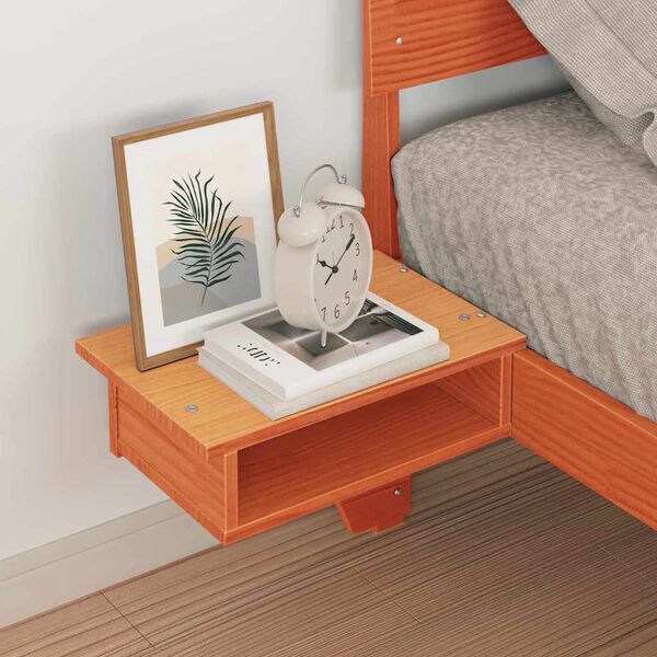 vidaXL Krevetna konstrukcija s uzglavljem Vosak smeđa 90 x 200 cm