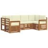 vidaXL Set vanjskih sofa 6 kom. Prirodna i krem