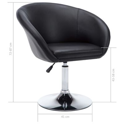 vidaXL Blagovaonske stolice od umjetne kože 2 kom okretne crne