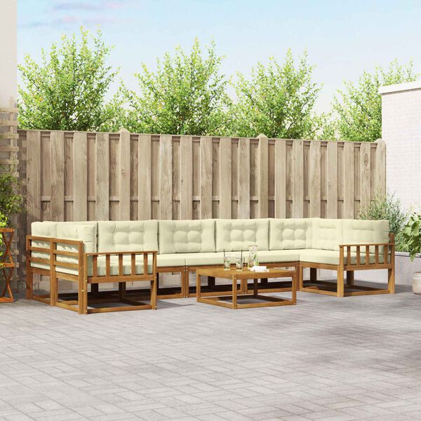 vidaXL Set vanjskih sofa s jastukom 8 pcs Prirodna i krem