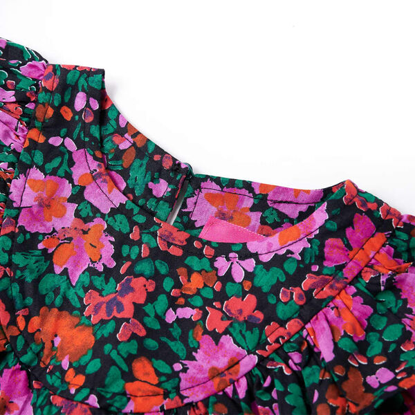 Dječja haljina s dugim rukavima jarkoružičasta 128